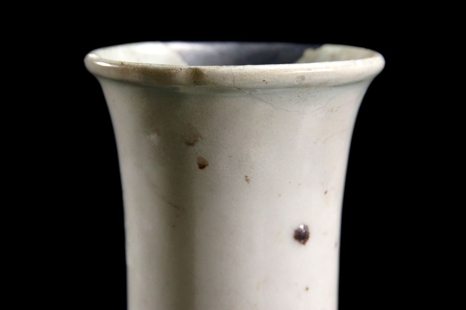 李朝時代 白磁製 鶴首花瓶 25.5cm 朝鮮古陶 骨董 古美術 楾 R369