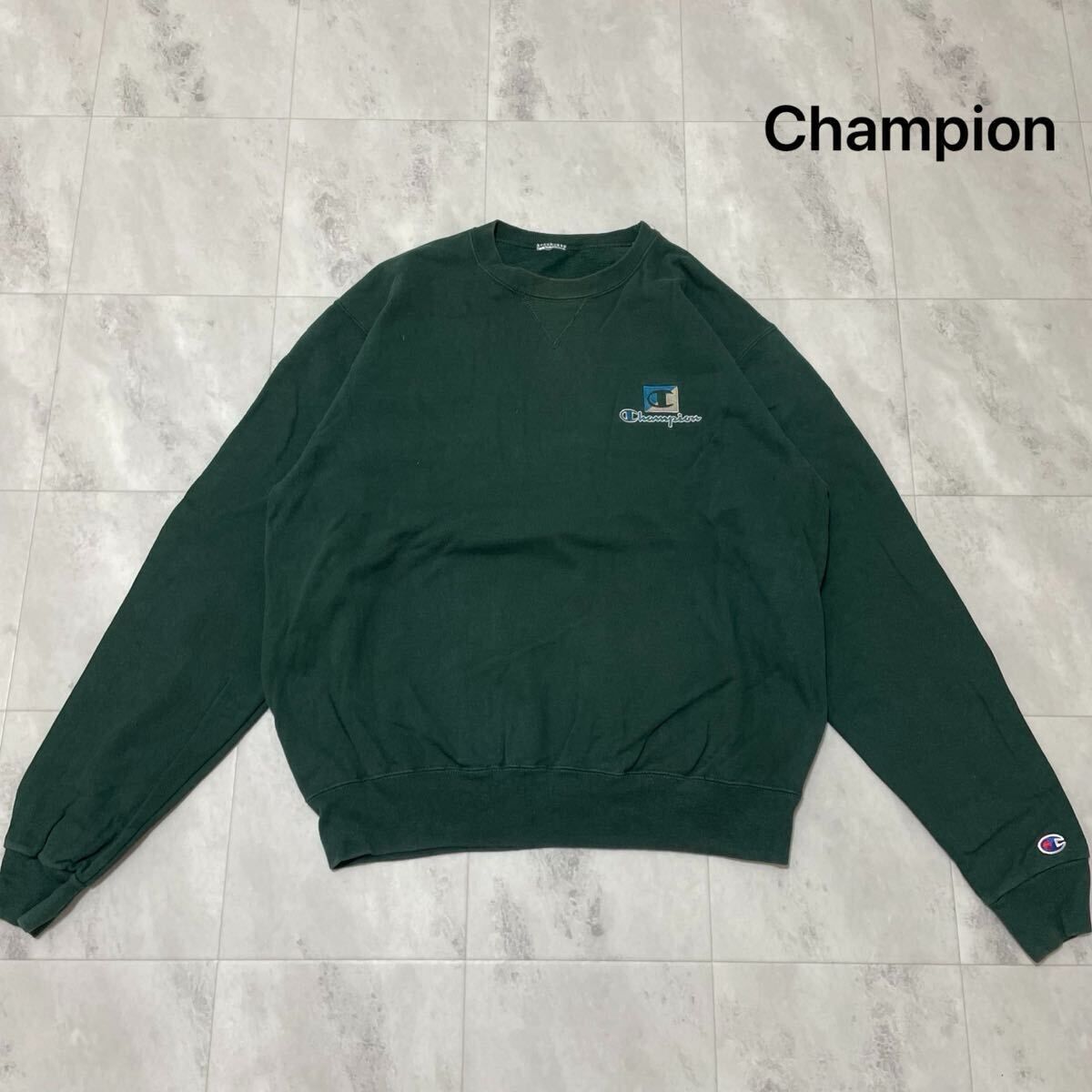 90年代 チャンピオン トレーナー 刺繍ロゴ Vガゼット USA製 Champion 