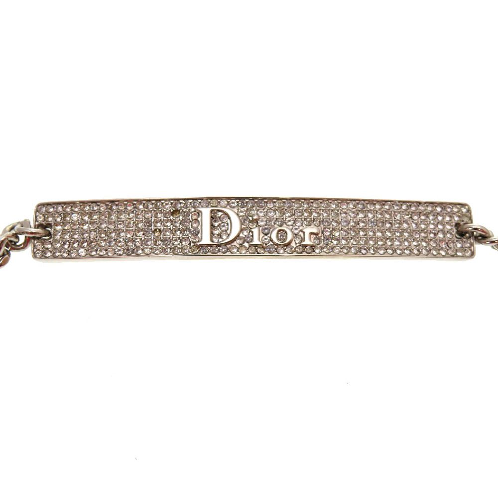 Dior ブラック バングル 赤いストーン ディオール ブレスレット」の