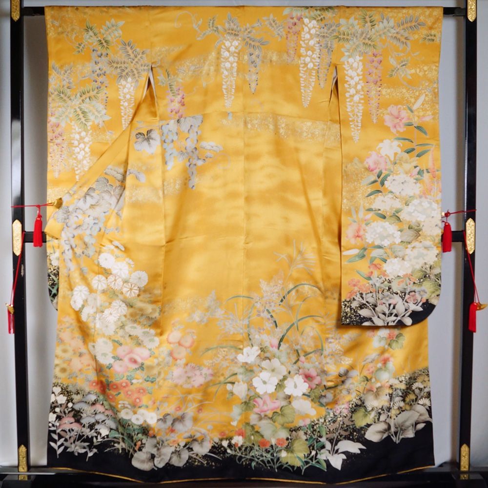 振袖セット 振袖・袋帯 2点 セット Mサイズ ぼかしに百花模様