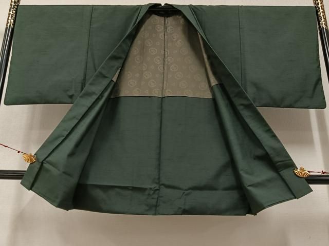 平和屋着物○男性 紬 アンサンブル 正絹 逸品 未使用 AABC3706ph 平和  