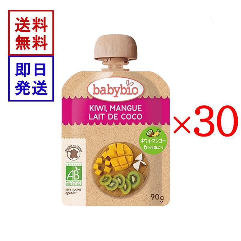 ベビービオ ベビースムージー キウイ ・ マンゴー ・ ココナッツ 90g 30食セット オーガニック 無添加 赤ちゃん 6ヶ月頃から 離乳食 おやつ フルーツ 野菜