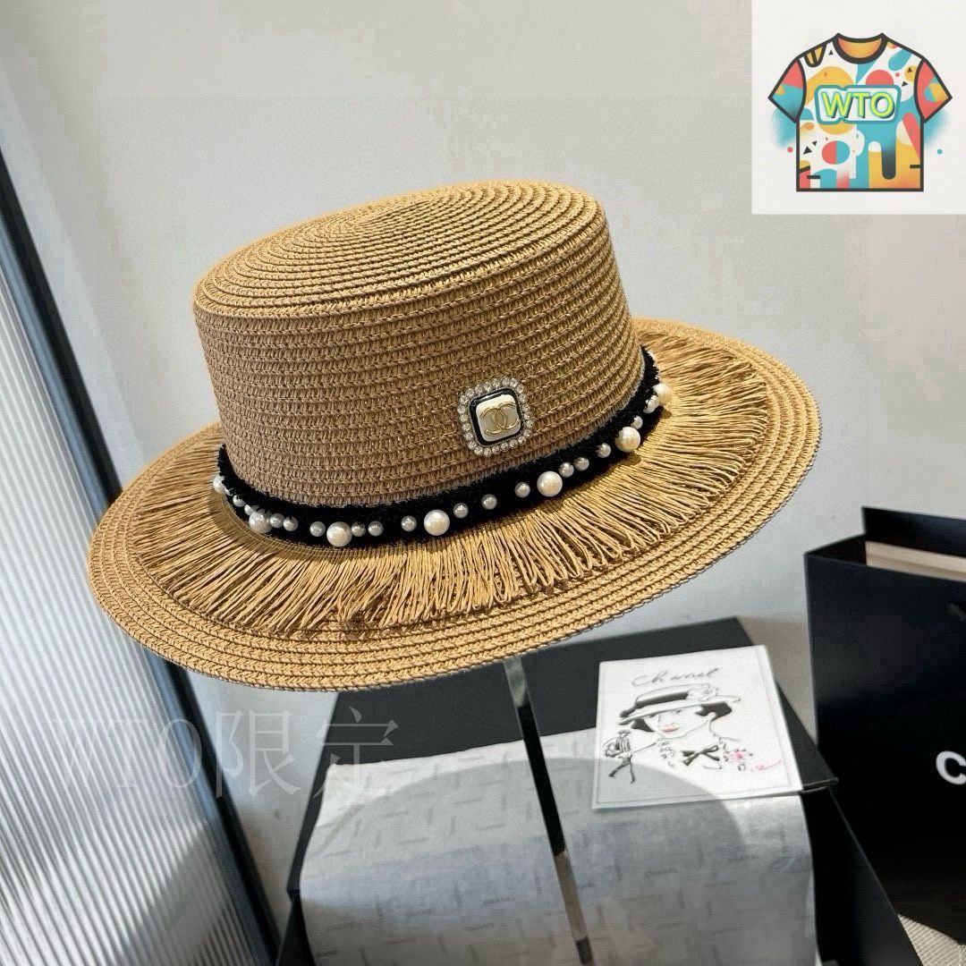 今日WTO】Chanel New 平頂 ストローハット-SV00-XN91 - メルカリ