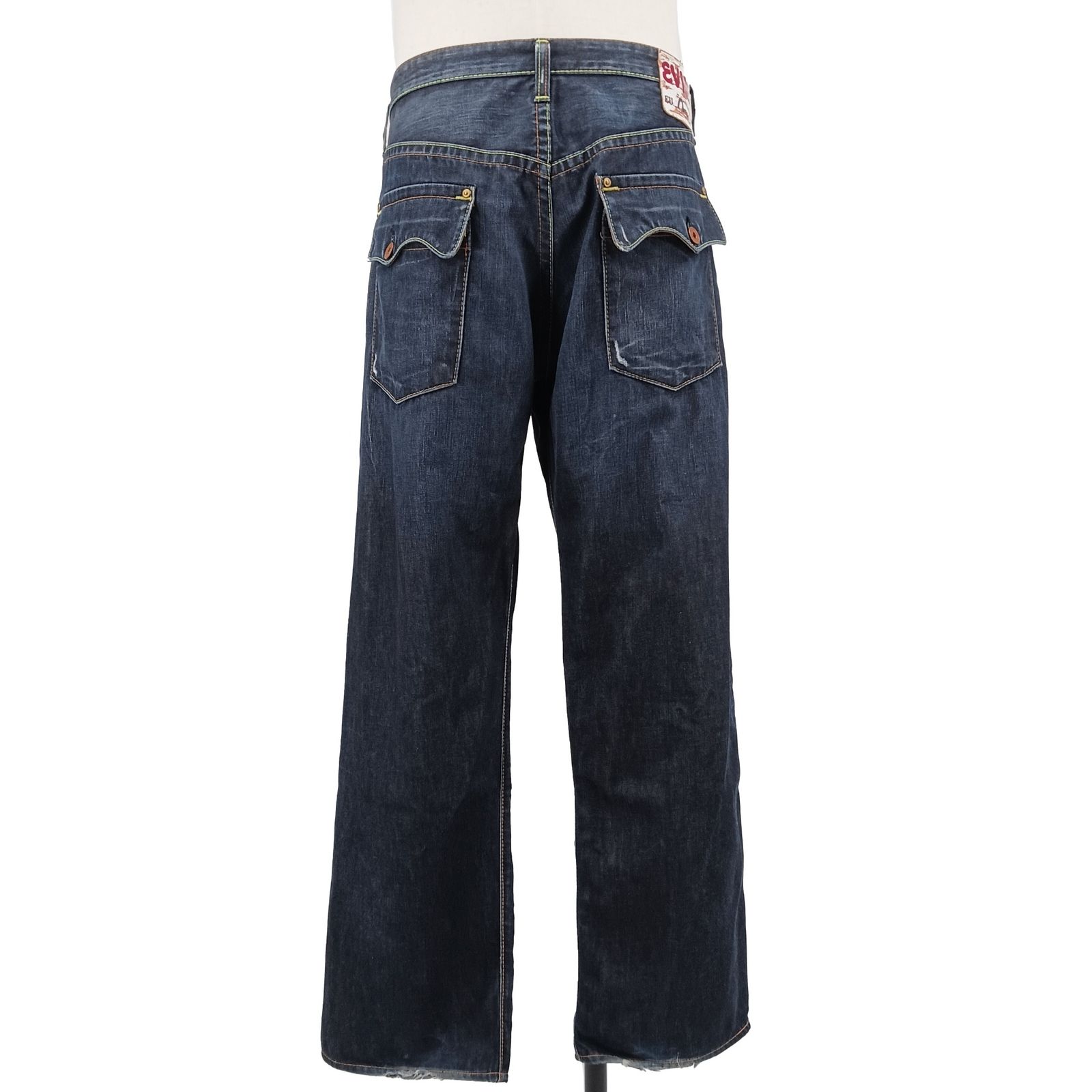 EVISU エヴィス EU ED ダメージジーンズ デニム 濃紺 33