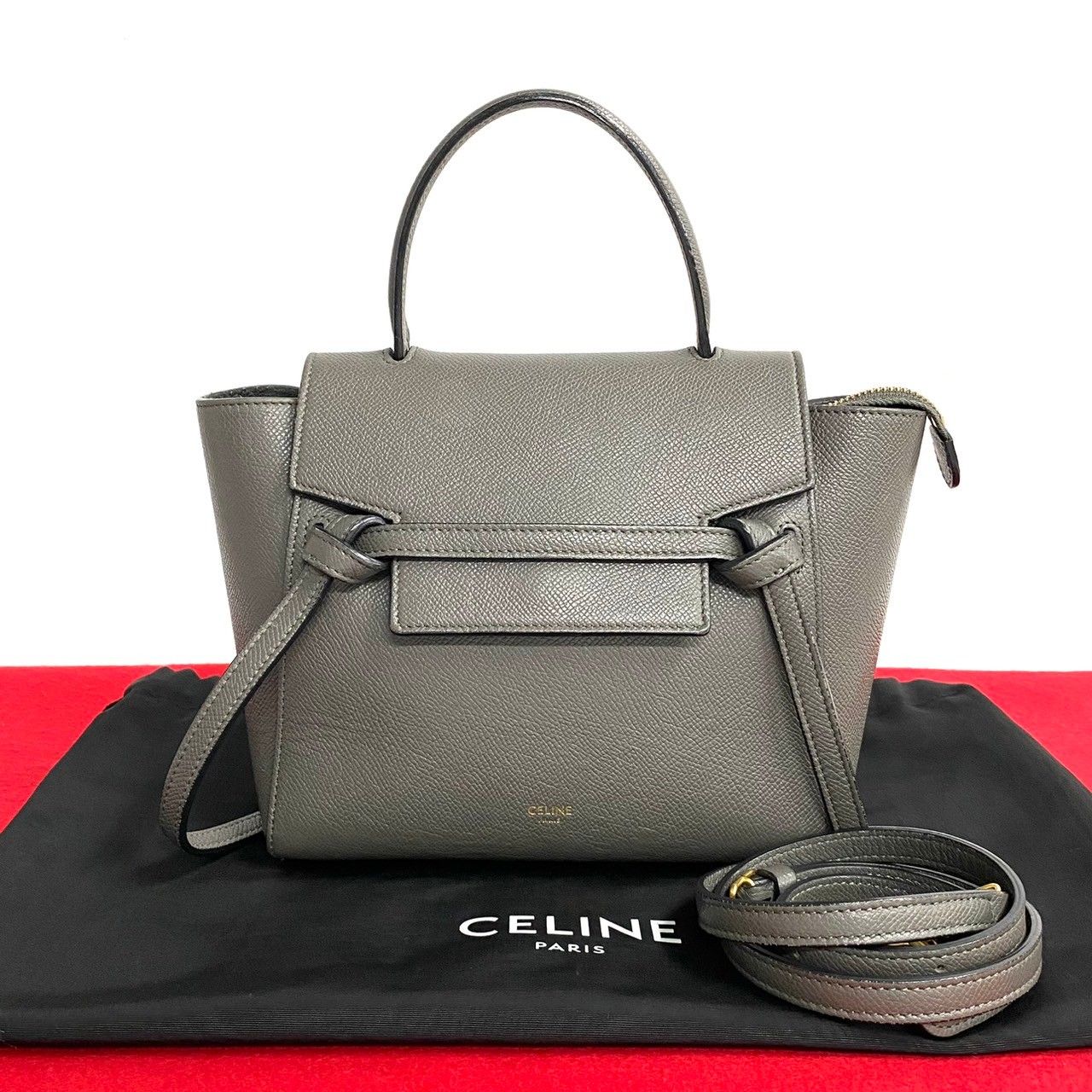 極 美品 保存袋付き CELINE セリーヌ ベルトバッグ ナノ オールレザー 2way ミニ ショルダーバッグ ハンドバッグ 11105 - メルカリ