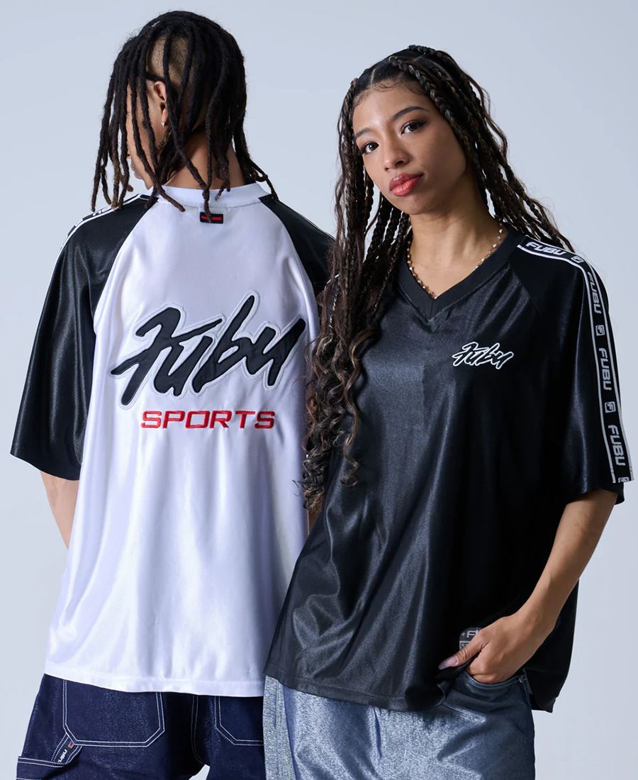 FUBU LOGO TAPE GAME SHIRT【WHITE】 (M・L・XL・2XL)(フブ 通販