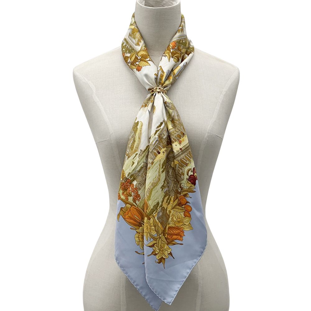 エルメス HERMES スカーフ カレ90 Au Pays de Cocagne 楽園にて  