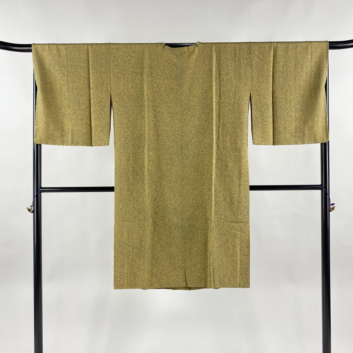 道行 身丈111.5cm 裄丈68cm L 和装コート 落款 幾何学 薄黄 正絹