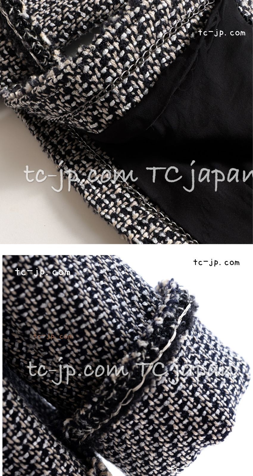 75万 シャネル ジャケット CHANEL グレー ブラック 黒 リネン
