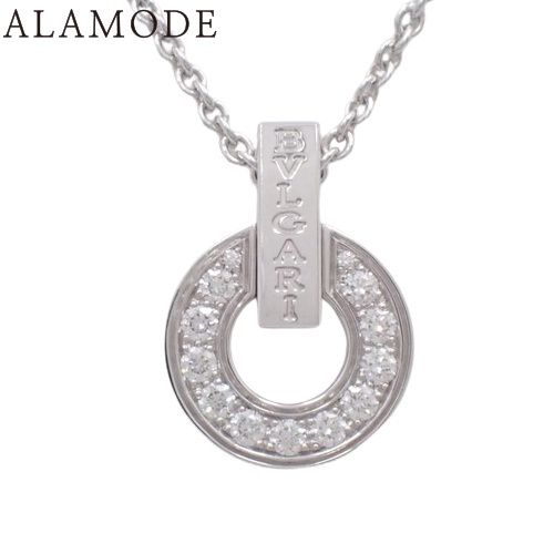 BVLGARI ブルガリ ブルガリ ブルガリ オープンワーク ネックレス ダイヤモンド 357938 K18 ホワイトゴールド WG ネックレス ペンダント アクセサリー ジュエリー サークル シルバー銀 レディース 41100066385 アラモード