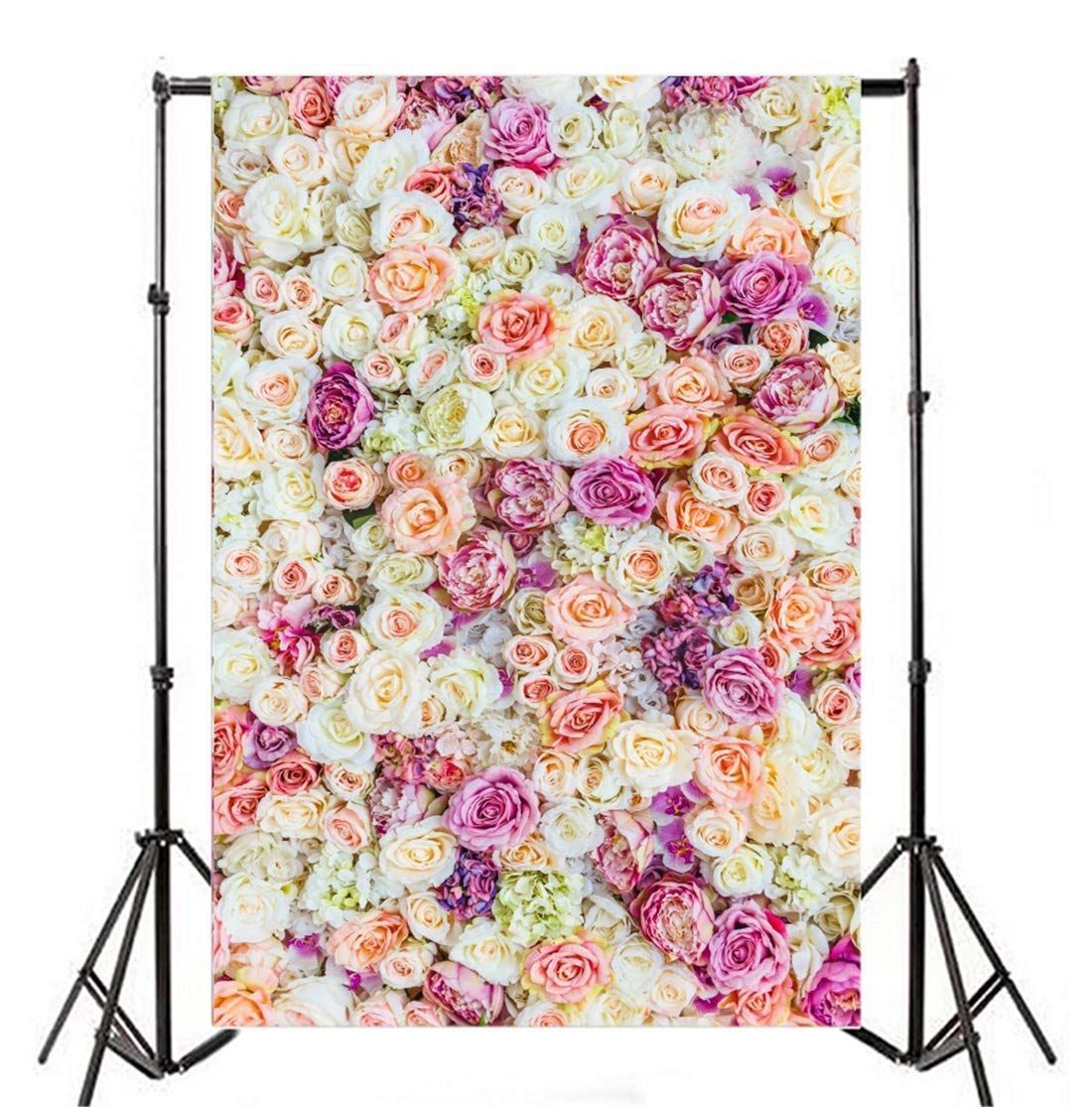 背景布 Qinunipoto 花柄 花の背景 写真撮影用 happy mother s day 1 5 x 2 m 背景紙 写真 撮影用 色付きの花 ウエディング バレンタインデーの背景 人物撮影 子供撮影 写真館 撮影スタジオ用 室内装飾 パーティー ビニール