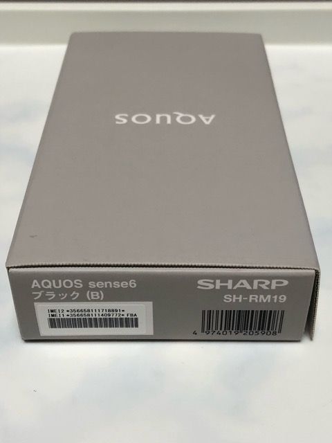 極美品☆ SIMフリー AQUOS sense6 SH-RM19 ブラック 箱付き☆ Aランク