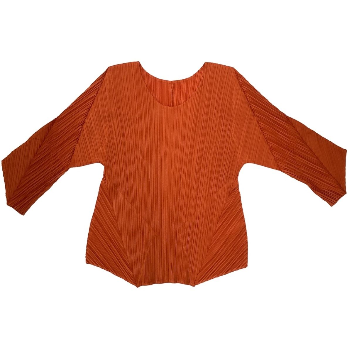 ISSEY MIYAKE イッセイミヤケ PLEATS PLEASE 変形カットソー SIZE 4 PP33-JK622 オレンジ やや傷や汚れあり ♪♪ISSEY MIYAKE イッセイミヤケ PLEATS PLEASE 変形カットソー