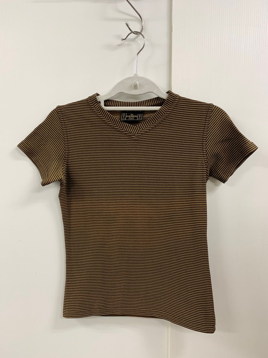 FENDI フェンディ イタリア製 S S ボーダーTEE カットソー 12.543000 トップス Tシャツ 170-250516-jt-02-min