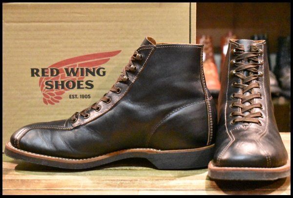 8.5D 18年 レッドウィング 8825 アウティング 黒 ブラック プレーリー 茶芯 先芯なし 編み上げ ブーツ redwing HOPESMORE FI389