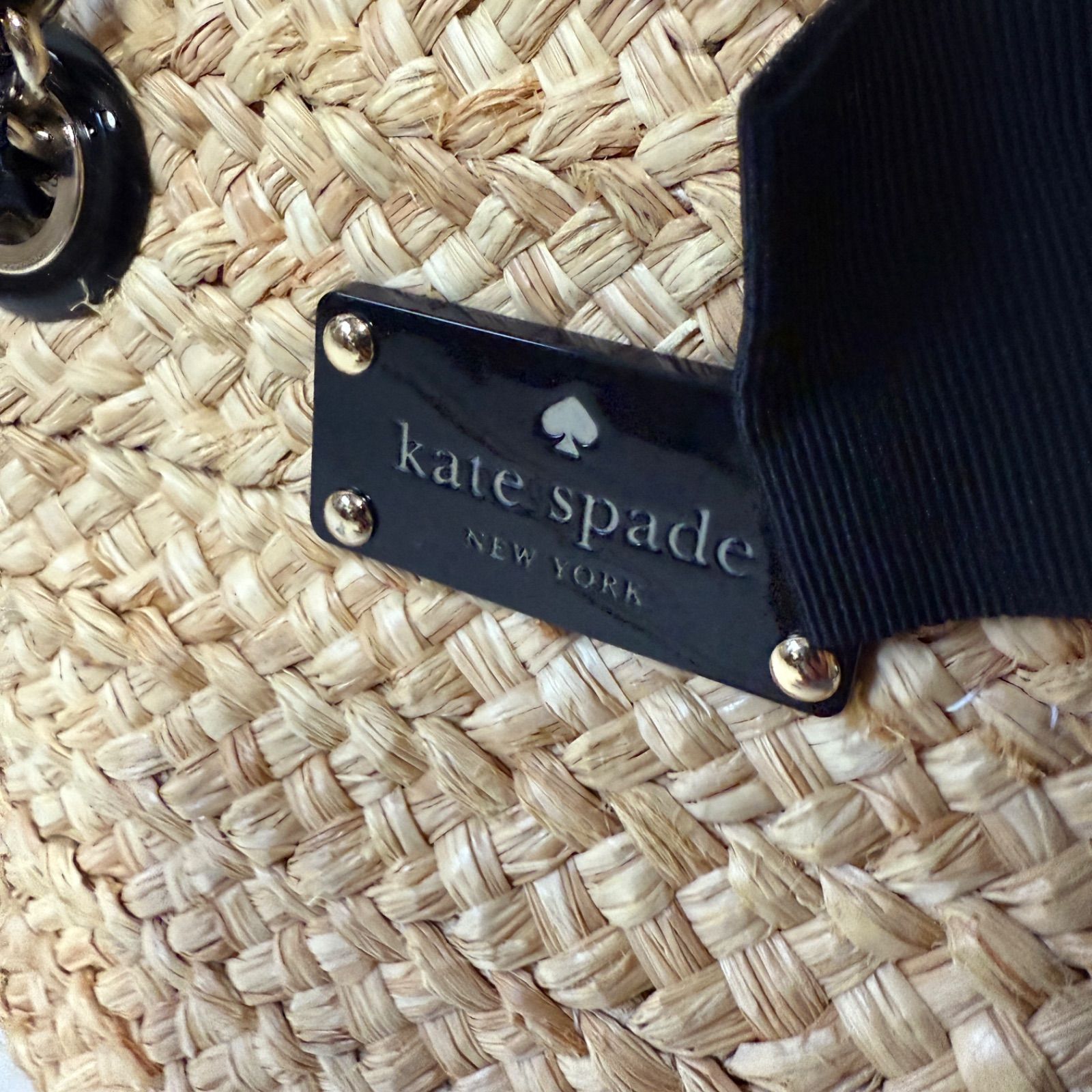 kate spade】ケイトスペード カゴバッグ リボン チェーン