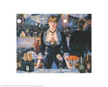 マネ作品 フォリーベルジェールのバー アートポスター 木製フレーム付