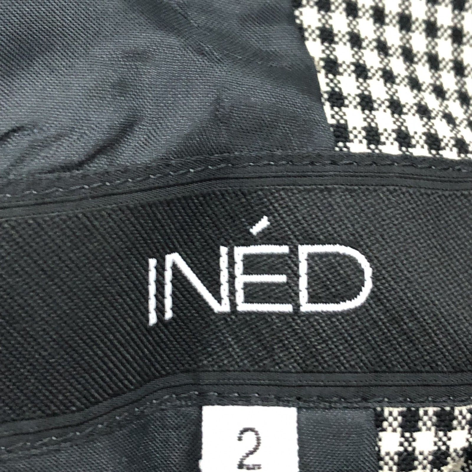 INED】イネド ジャケット アウター サイズ2 黒系 千鳥柄 - メルカリ 