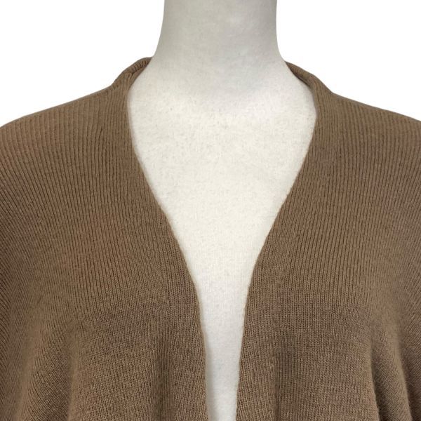 グレースコンチネンタル GRACE ファー付きロングニットカーディガン ブラウン アンゴラ ウール 36 S 7号 レディース 5 W 209