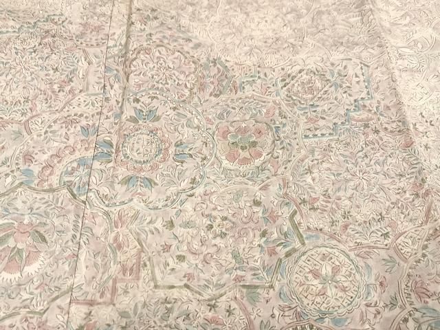 平和屋着物●訪問着　紬地　手描き　更紗文様　正絹　逸品　未使用　AABA8939ph 平和屋着物○訪問着 紬地 手描き 更紗文様 正絹 逸品 未使用 AABA8939ph