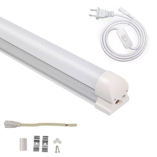 60cm_1本 LED蛍光灯 20W形 器具一体型 T8 LED 直管 LED蛍光灯 スリムタイプ 約60cm 蛍光灯器具セット 消費電力10W 蛍光管 AC100V 160広配光 低発熱 低ノイズ 耐高温 チラツキなし 照明器具 8本連結可 配線