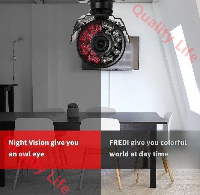 防犯カメラセット4台カメラ 500万画素 屋外IP66防水 遠隔監視-動体検知 暗視撮影 AHDセット ハードディスク付き