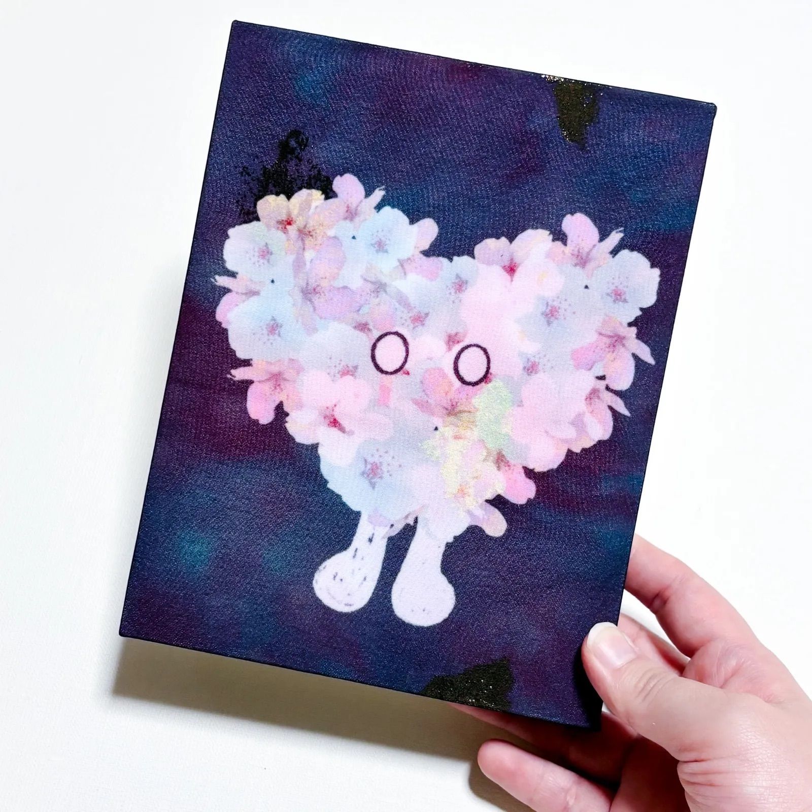S原画 SAKURA No.1 |アート|作品|F0|春|テクスチャーアート|現代アート|桜|染め|桜色|花|キャンバス|金箔