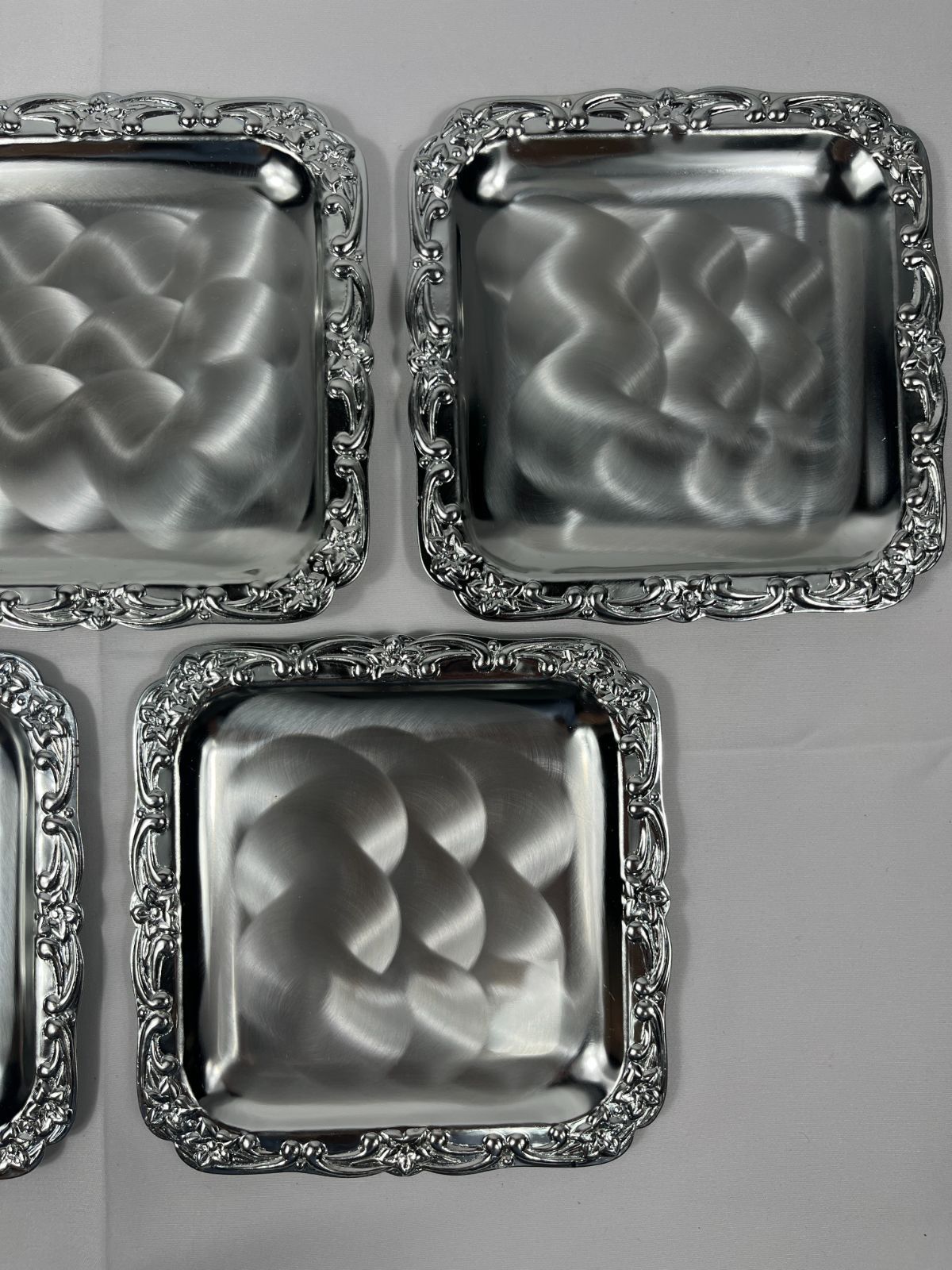 未使用 銀座和光 銀細工 おしぼりトレイ おしぼり入れ コースター 各5個