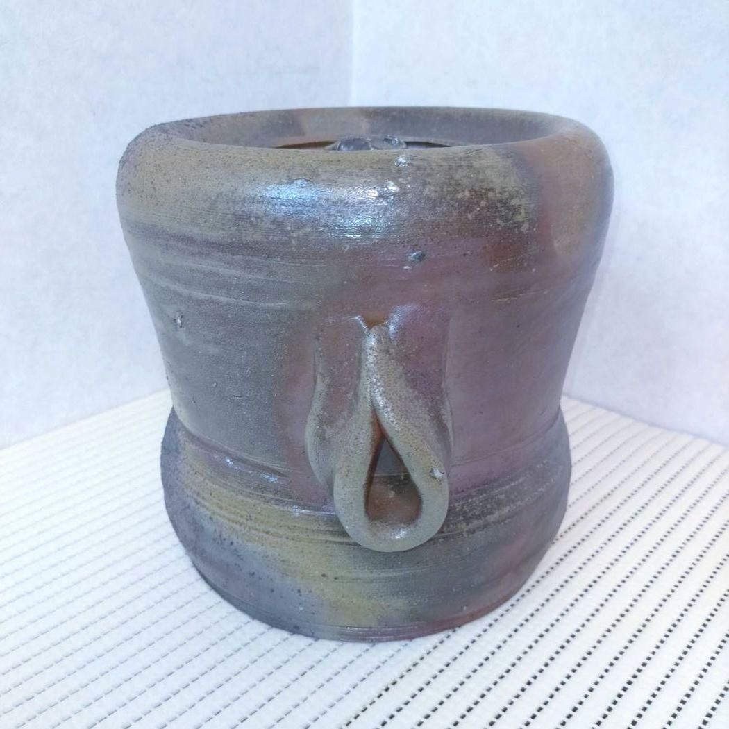 備前焼 吉延豊丘 水指 福耳 共布 友箱 茶道具 作家 しおり 四方桟蓋 備前焼 吉延豊丘 水指 福耳 共布 友箱 茶道具 作家 しおり 四方