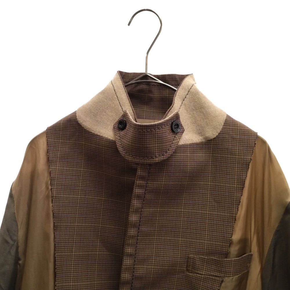 Sacai (サカイ) 20SS Glencheck Jacket インサイドアウト グレンチェックパネルテーラードジャケット ブラウンk  20-02249M - メルカリ