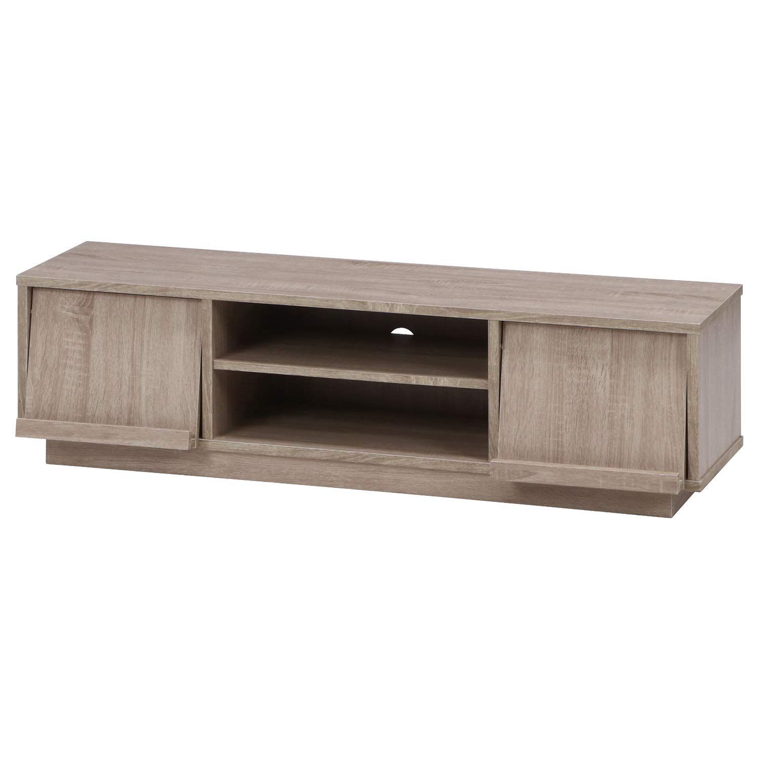 テレビ台 TVラック 不二貿易 32型対応 幅119 奥行38 高さ34 cm ホワイトオーク ローボード フラップ扉 キャスター付き 99262