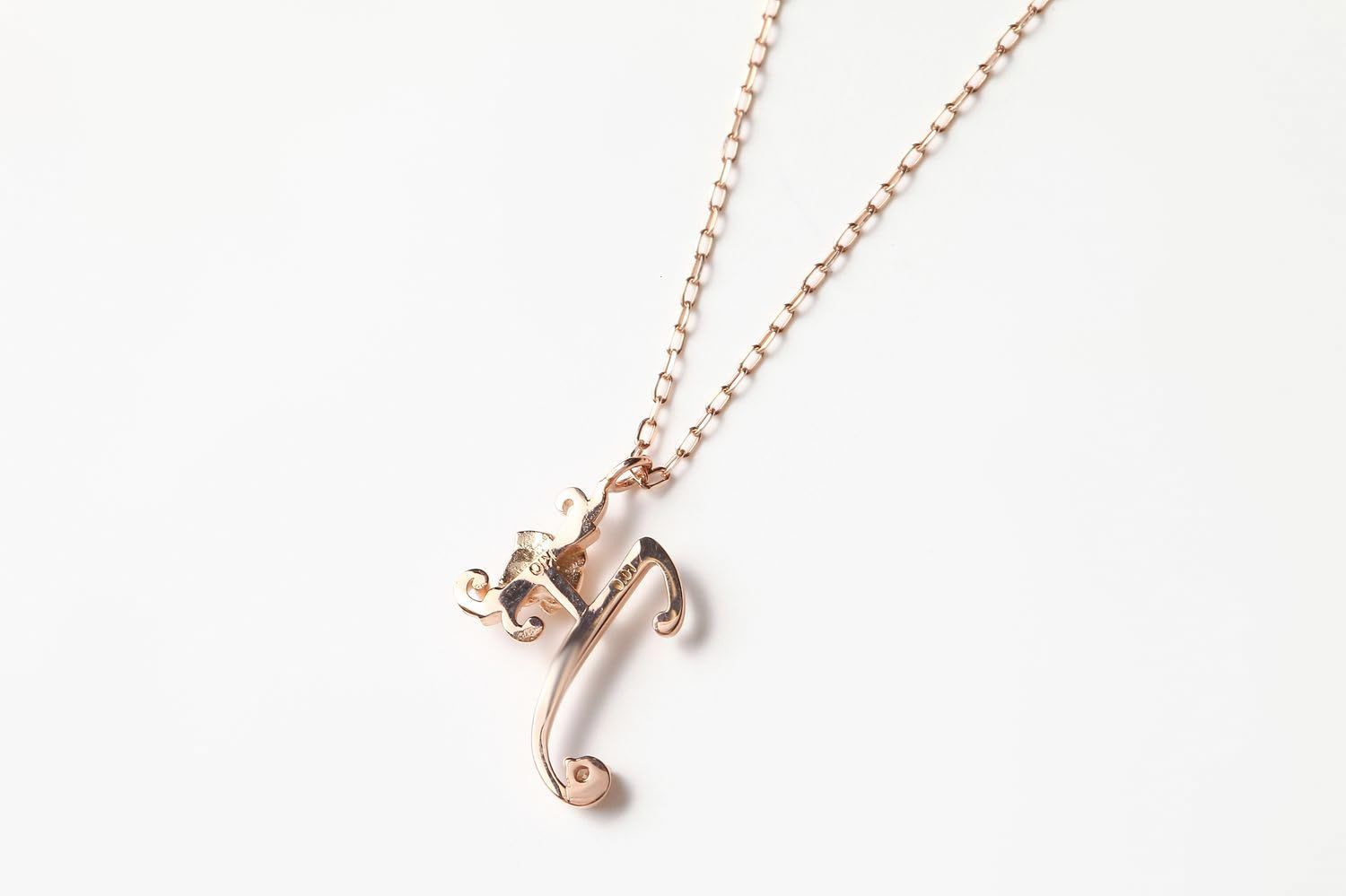 在庫 DI CHIARO K 10ピンクゴールド×ダイヤモンド ディアマンテ ローズイニシャル H ペンダントネックレス ディ CHS 542 キャーロ