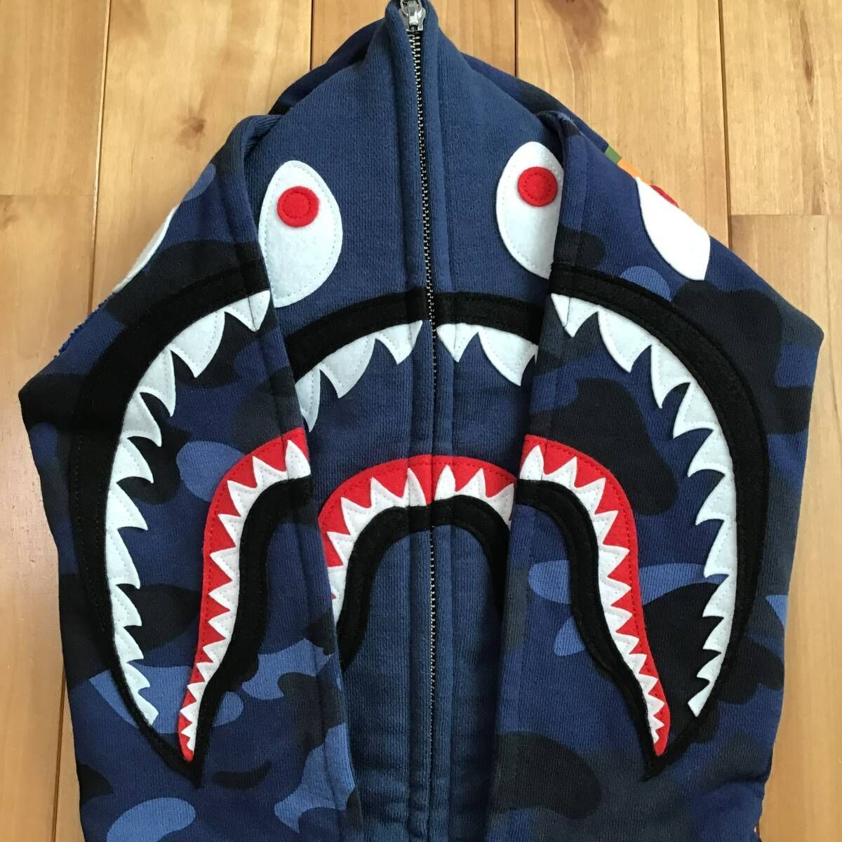 Blue camo ダブル シャーク パーカー Mサイズ Double shark full zip 
