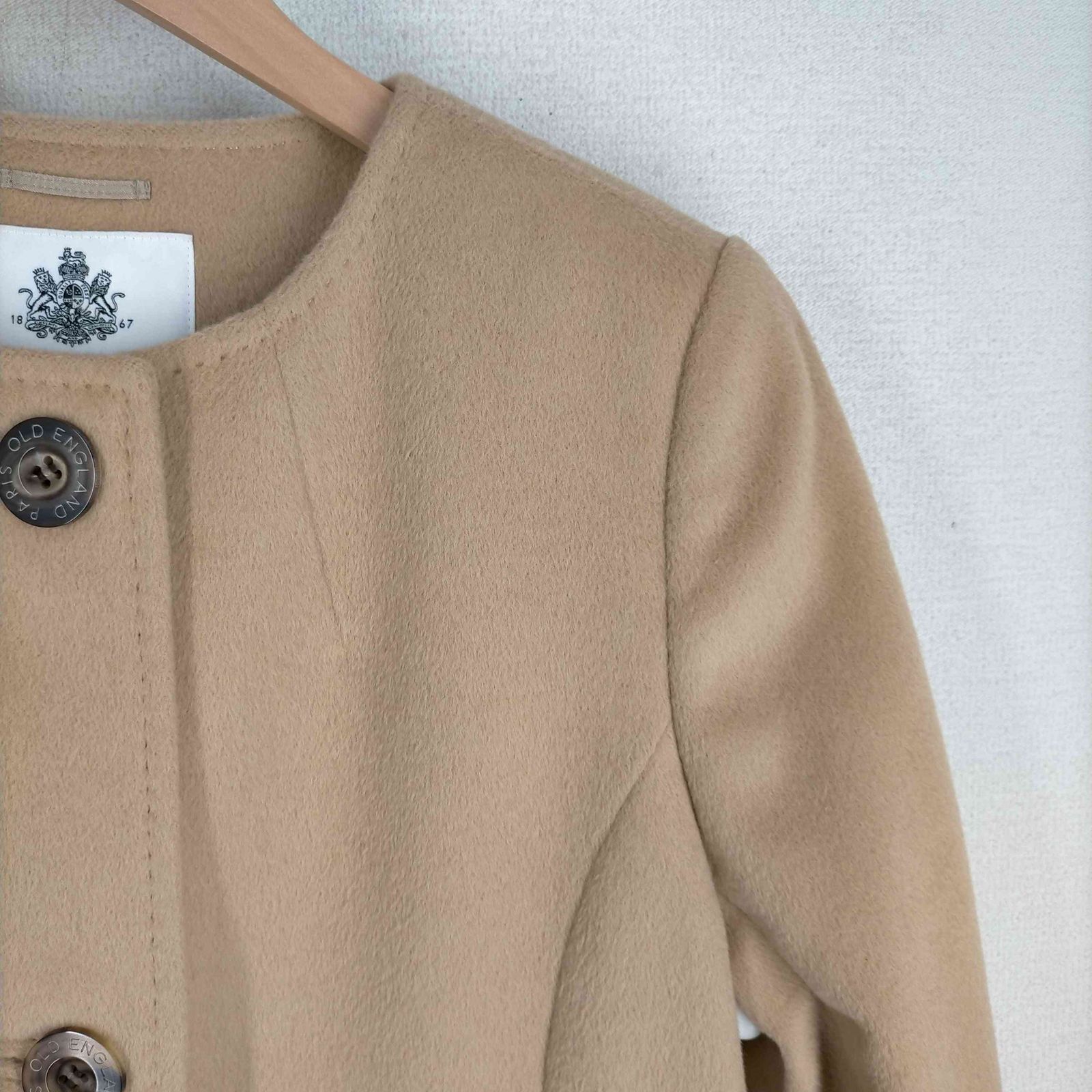 オールドイングランド OLD ENGLAND アンゴラビーバーノーカラーコート  