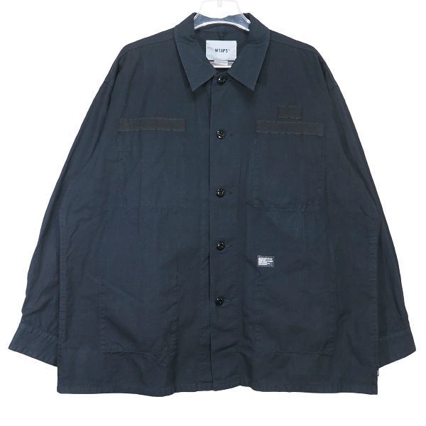 WTAPS ダブルタップス 25SS JMOD 02 LS COTTON.RIPSTOP 251WVDT-SHM02 ロングスリーブ コットン リップストップ シャツ ブラック 長袖 サイズ03 L octk