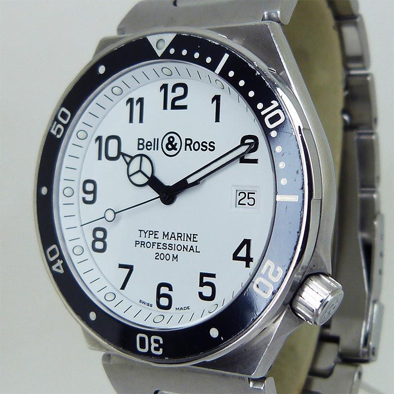 中古ベル＆ロス【Bell＆Ross】 タイプマリーン ホワイト QZ - PLUS ONE