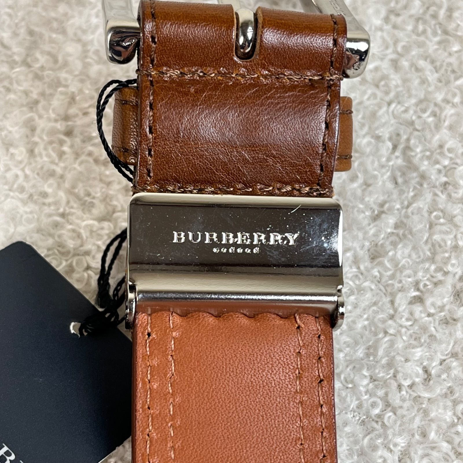 新品未使用 BURBERRY ベルト レザー ノバチェック ブラウン