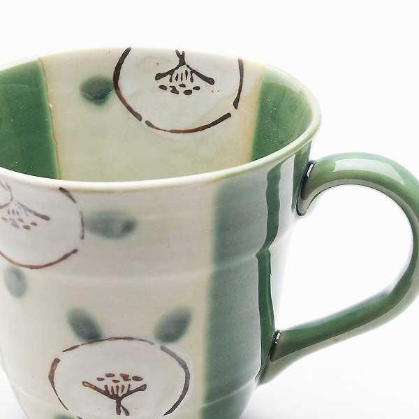 3Pセット）瀬戸焼 織部市松椿 マグ（白） ※陶器,個性的,シリーズ