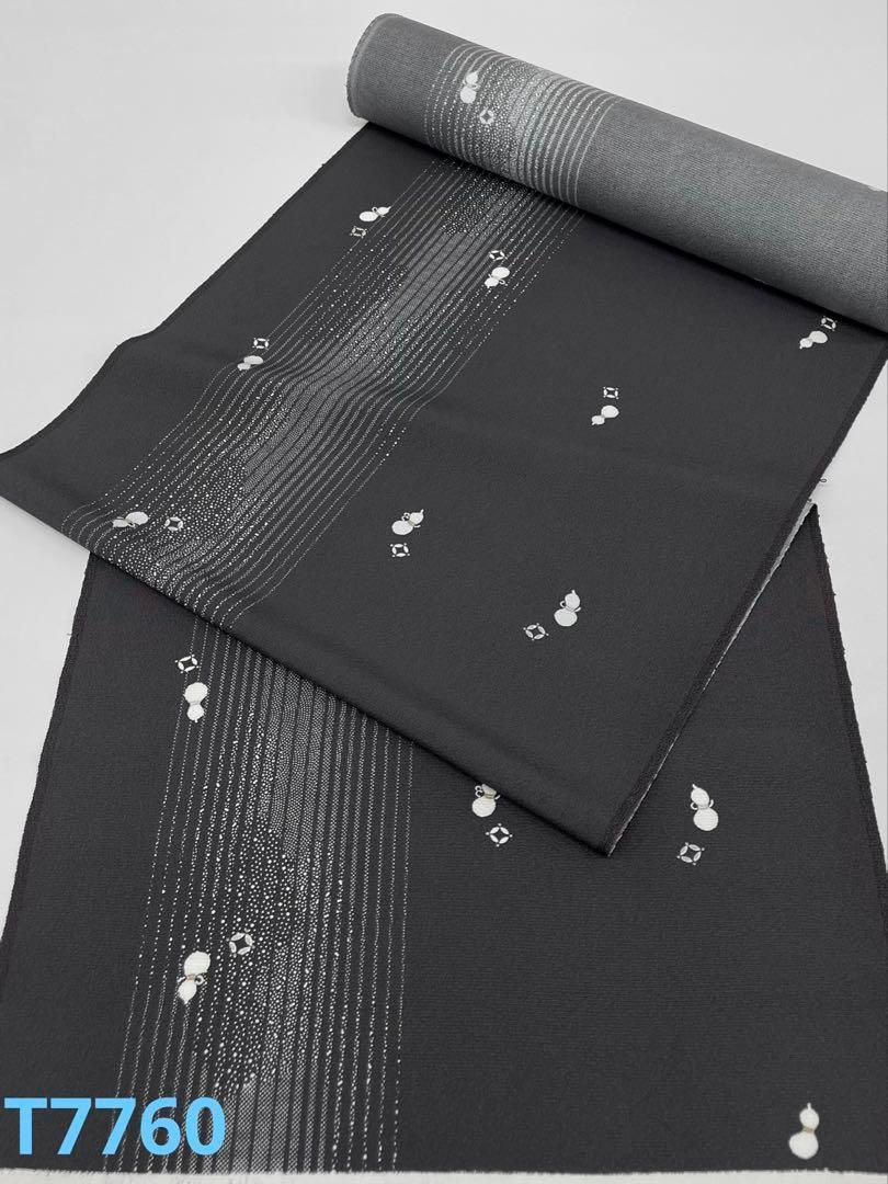 小紋 瓢箪 蝋色 正絹 反物 両面染小紋 錐彫り 瓢箪×立涌 共