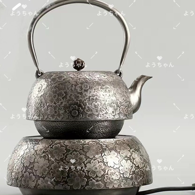 茶壺☆手彫り鉄壺 鉄やかん 鉄分補給 未塗装鉄器 茶道具 南部鉄器 茶壺