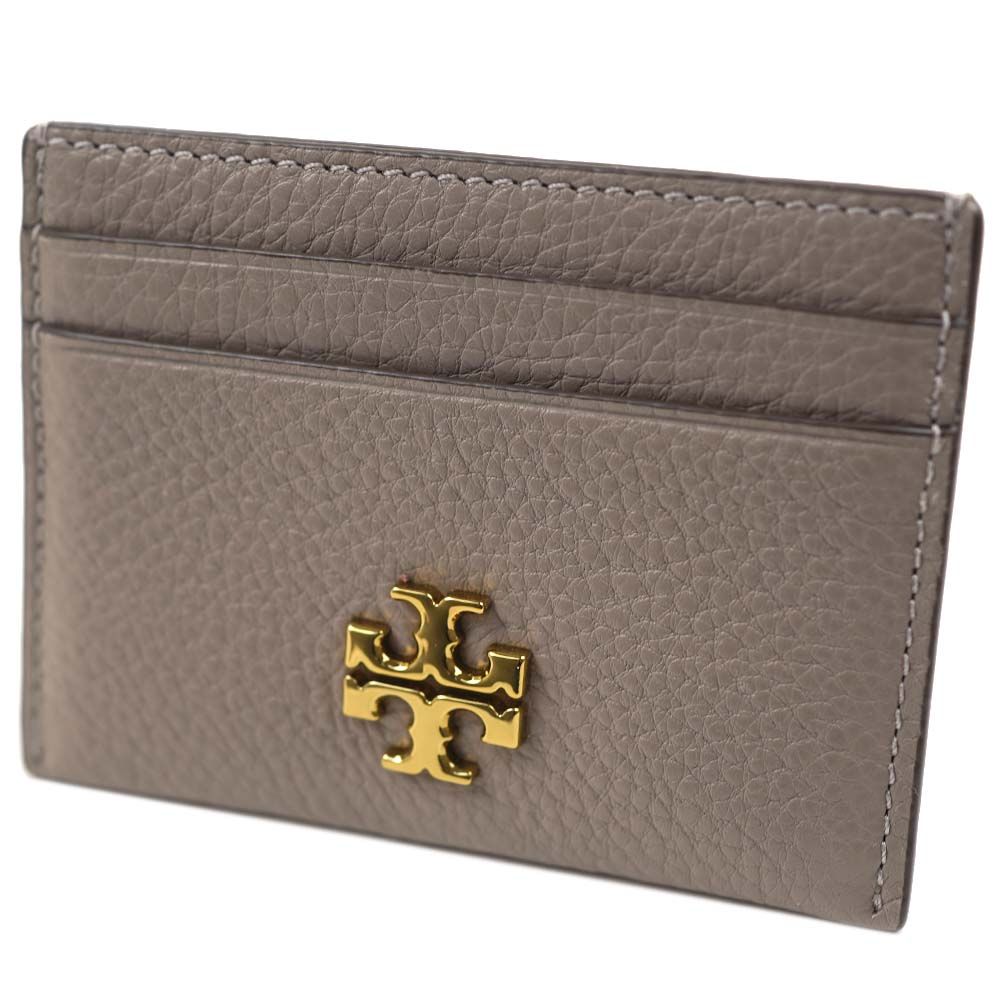 トリーバーチ カードケース レディース Tory Burch 74884 082 Kira Pebbled Card Case Gray Heron Leather 74884-082