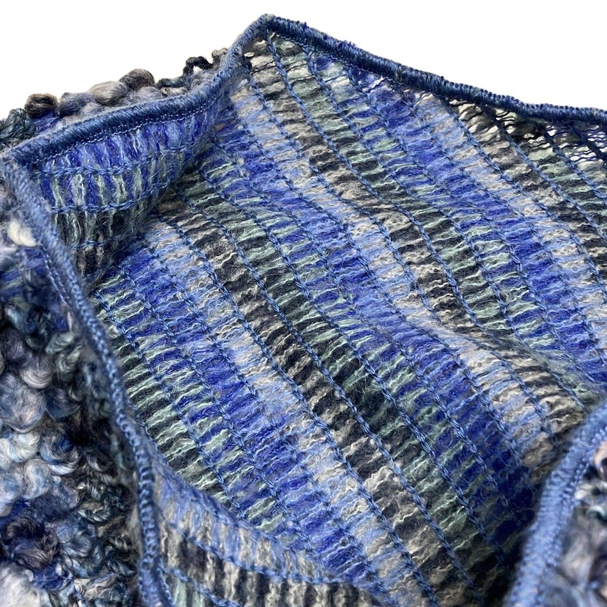 MISSONI ミッソーニ ポンチョ レディース - ネイビー×ダークネイビー×マルチ ニット フリンジ 秋 冬 SIROKUMA-CORPORATION_COM