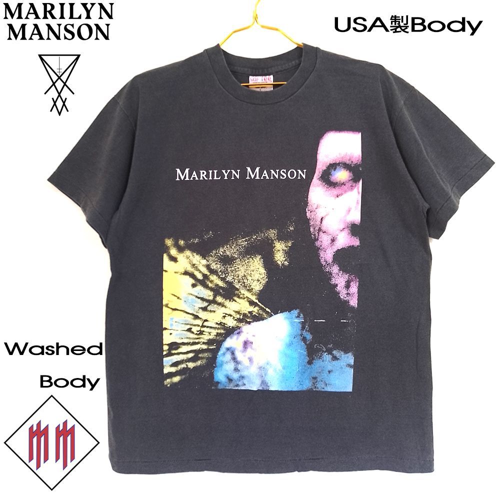 107 Marilyn Manson マリリンマンソン Tシャツ USA製 ブラック Lサイズ 美品 ロックバンド ロックモンスター  ブライアンワーナー ロックT バンドT ツアーT ミュージックT メンズ レディース ユニセックス ロック パンク レア 希少 - メルカリ