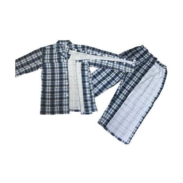 yuaseiharu 紳士 介護パジャマ 男性メンズ殿方 何か所もオープン全開 オールシーズン 入院 要介護 寝たきり LL x_large