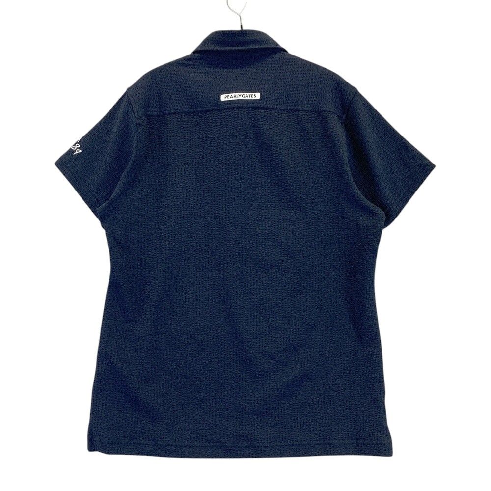 サイズ 2 PEARLY GATES パーリーゲイツ 2025年モデル シアサッカー 半袖ポロシャツ ネイビー系 240101518361 ゴルフウェア レディース ストスト