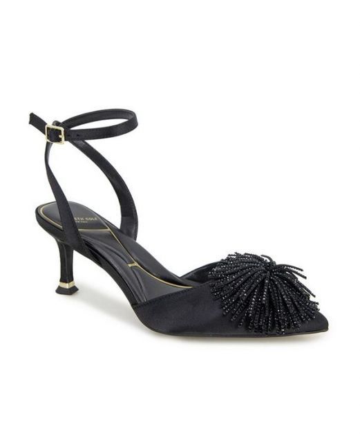 【送料無料】 ケネスコール レディース パンプス シューズ Women's Umi Pom Pom Pumps Black Satin
