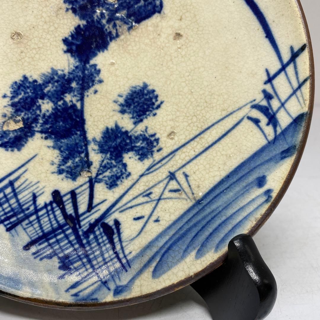 古瀬戸　染付風景画皿　直径21cm 東H6-0114① 古瀬戸 染付風景画皿 直径21cm 東H6-0114① - メルカリ