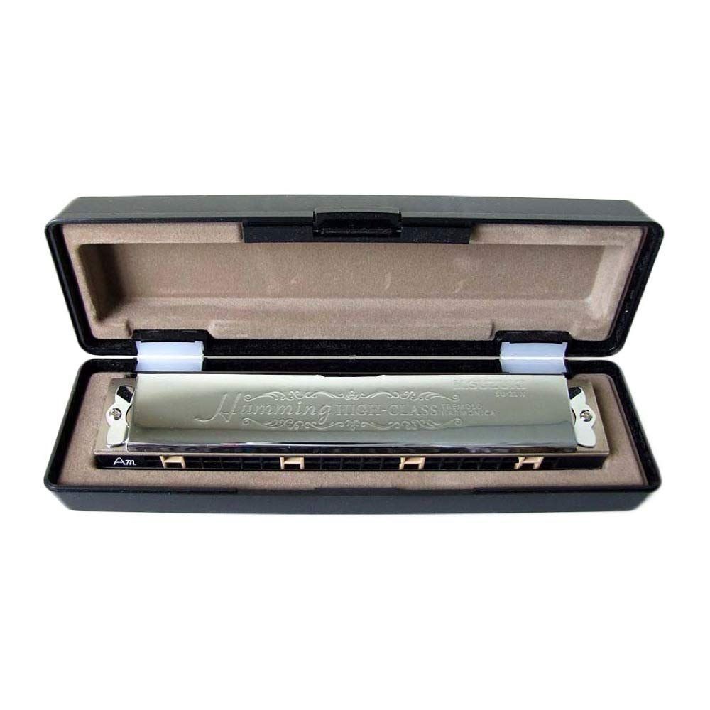 在庫 SUZUKI スズキ 21穴複音ハーモニカ スズキ ハミング SU-21W Am調