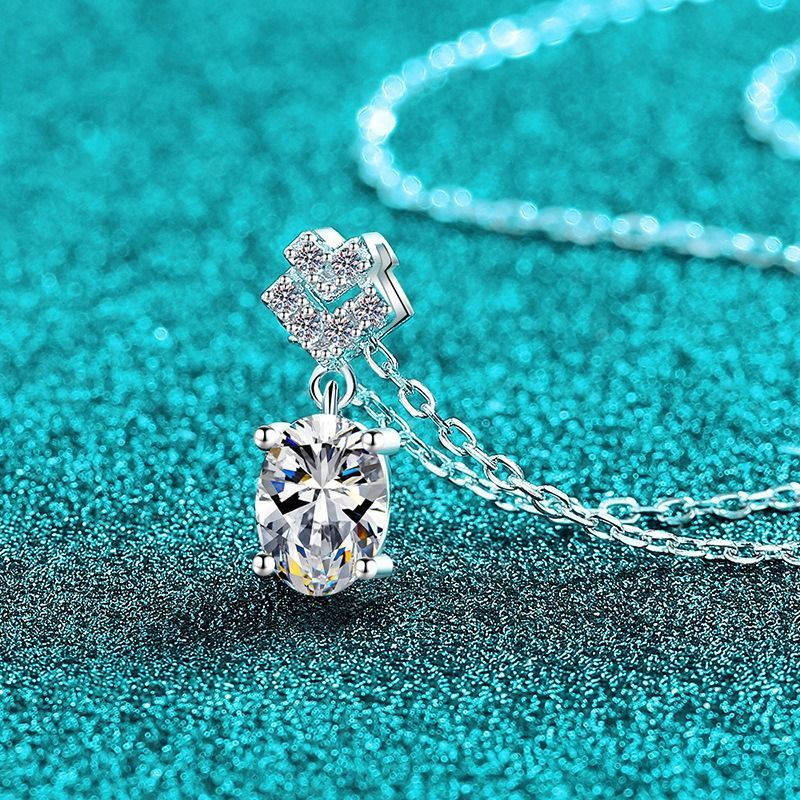 最高品質】1ct モアサナイト ネックレス リボン シルバー925 プラチナ 