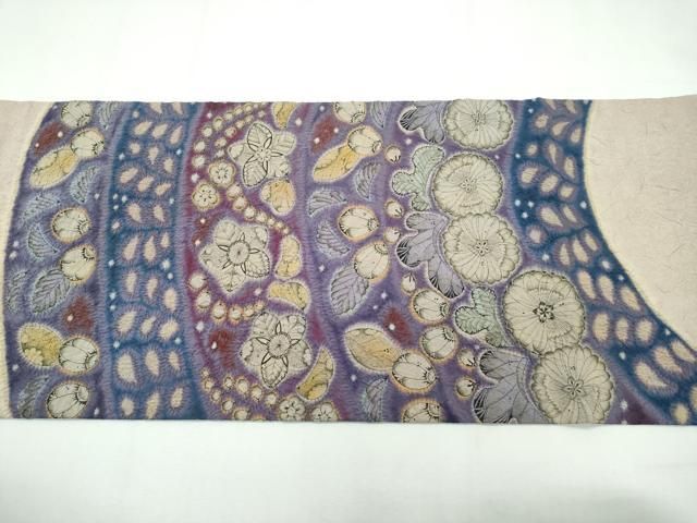 平和屋本店□最高級 初代 久保田一竹 幻の辻が花 太鼓柄袋帯 開き